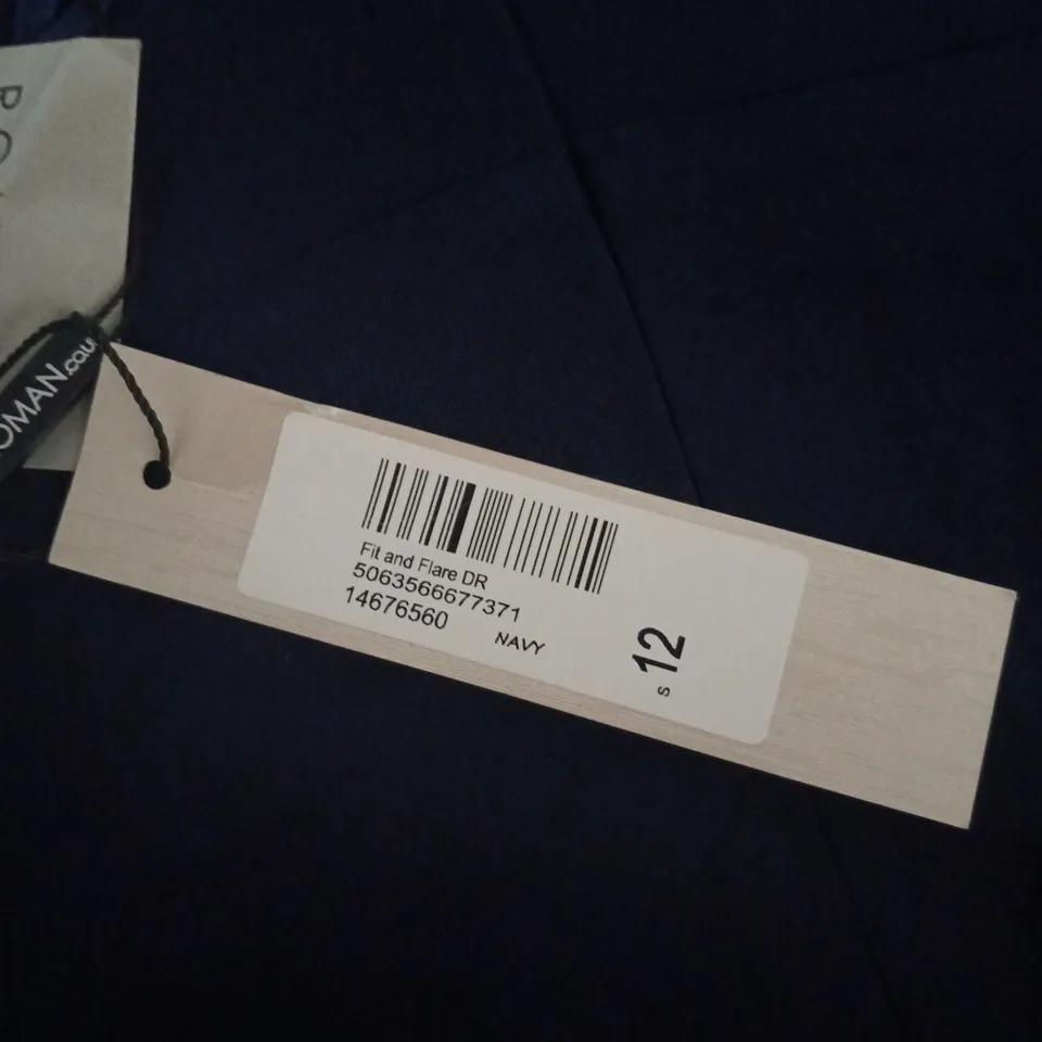 ROMAN FIT AND FLARE DRESS – NAVY – UK 12