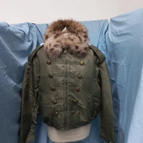 RIVER ISLAND KHAKI PARKA WITH FUR TRIM – WOMEN'S UK S (EUR 2) (RIVER ISLAND STUDIOS)