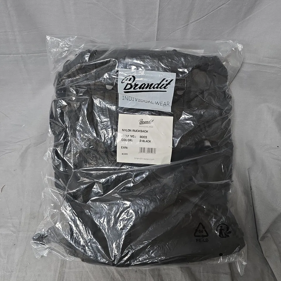 BAGGED BRANDIT NYLON RUCKSACK – BLACK (BRANDIT INDIVIDUAL WEAR)
