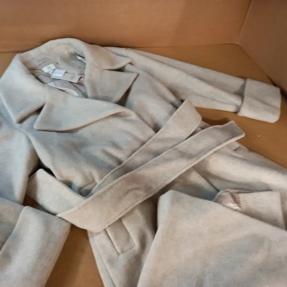 RIVER ISLAND PETITE BUTTON UP BELTED COAT - 14