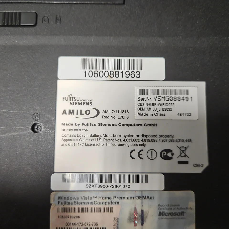 FUJITSU SIEMENS AMILO LI 1818 LAPTOP