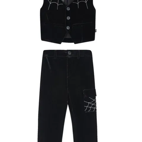 APPROXIMATELY 25 BRAND NEW CHILDREN'S SET (PANTS, VEST) KILLSTAR - SPOOKY SPIDER 2 - BLACK AGE 4/5 YEARS