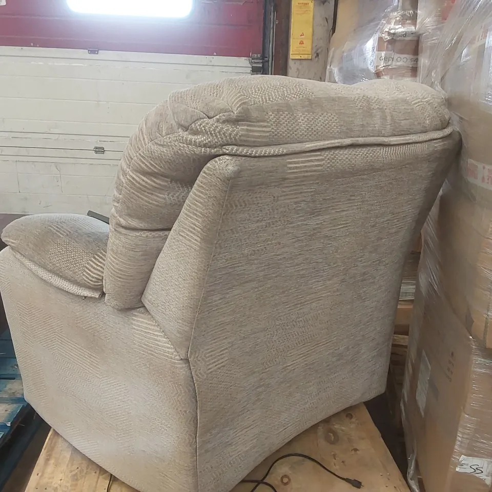 DESIGNER FABRIC UPHOLSTERED ELECTRIC RECLINING ARMCHAIR