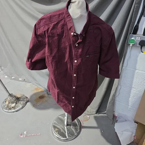 VINTAGE SUPERDRY MAROON CHECK SHIRT – REGULAR FIT