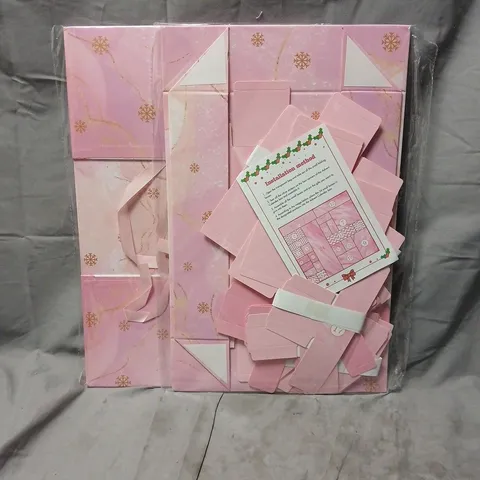 LOT OF 2 PINK CARD ADVENT BOXES