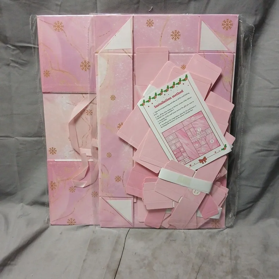 LOT OF 2 PINK CARD ADVENT BOXES