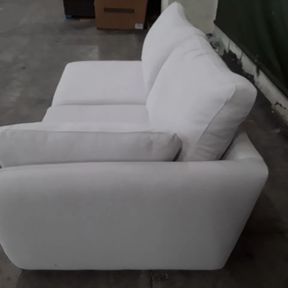 QUALITY DESIGNER REED SOFA LHF SECTION - SOFT WHITE FABRIC