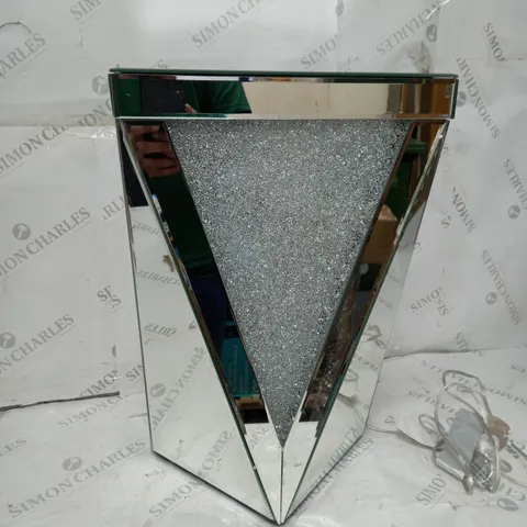 JULIEN MACDONALD LIGHT-UP ENCAPSULATED CRYSTAL SIDE TABLE - SILVER