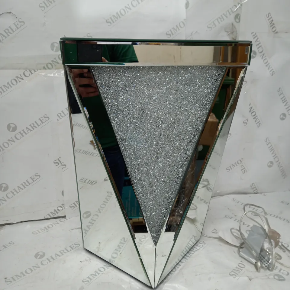 JULIEN MACDONALD LIGHT-UP ENCAPSULATED CRYSTAL SIDE TABLE - SILVER