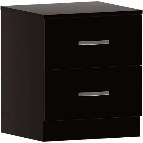 BOXED VIDA DESIGNS RIANO 2 DRAWER BEDSIDE CHEST - BLACK
