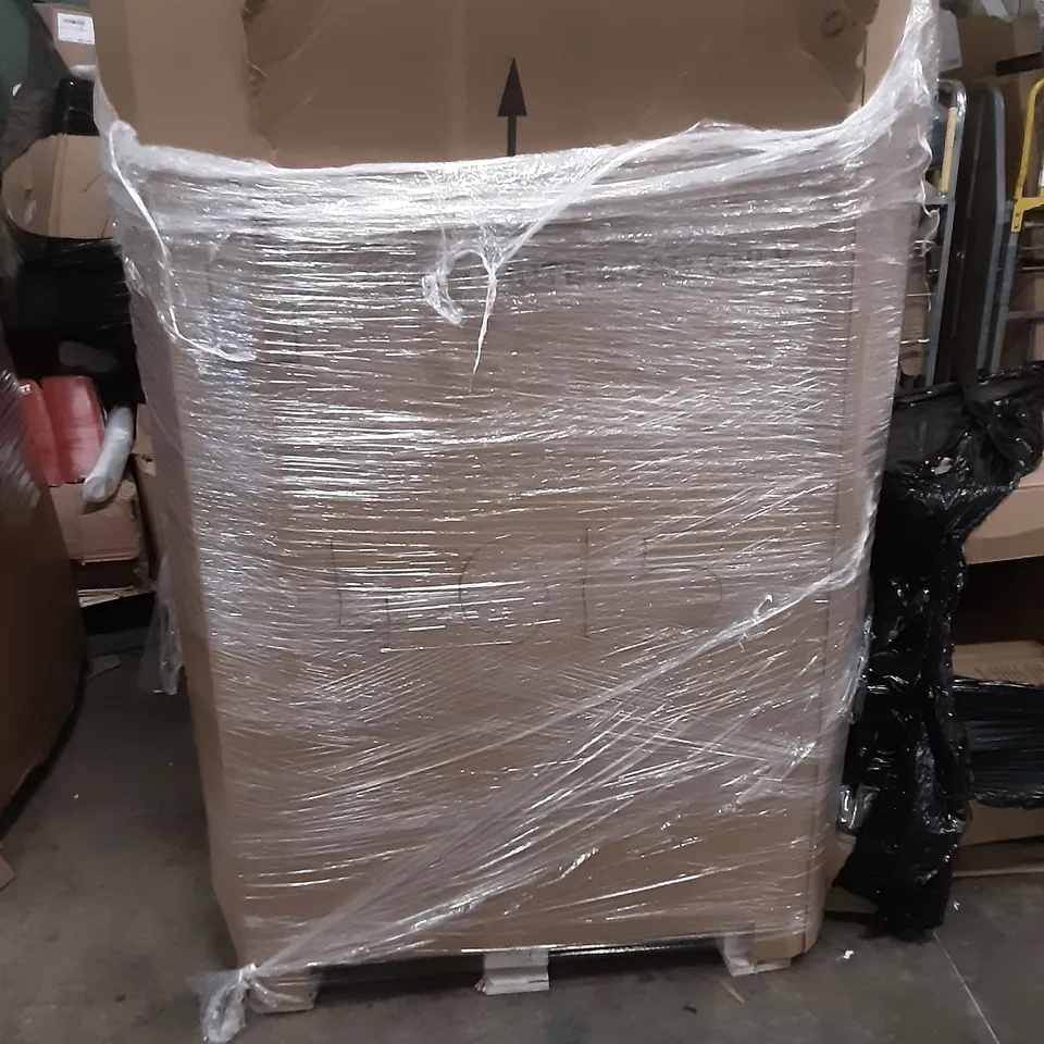 PALLET OF ASSORTED PRODUCTS INCLUDING LYITA HOME DRAWER CABINET, MANPOWER CROWBAR SET, HIGH VELOCITY AIR CIRCULATOR, PIPISHELL TOILET SEAT, LLIVEKIT AIR FRYER