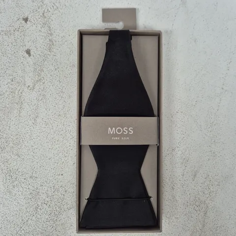 MOSS PURE SILK BOW TIE IN BLACK - ONE SIZE
