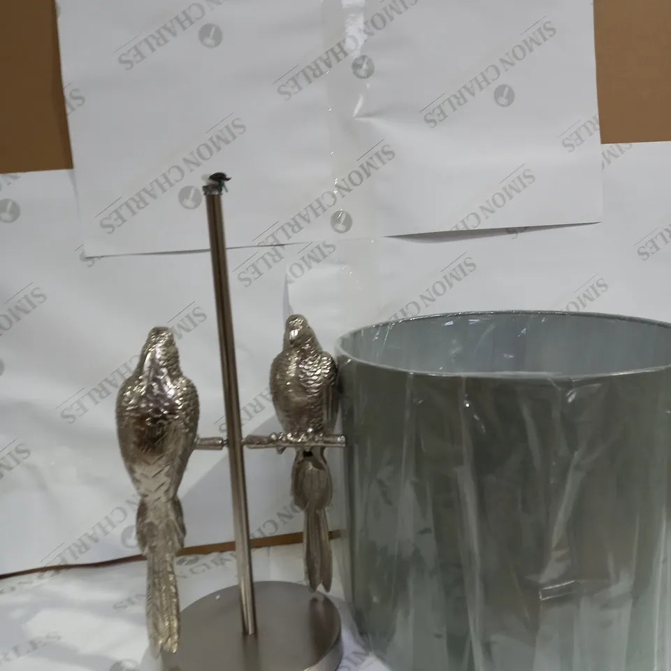 ALISON CORK DOUBLE PARROT DETAIL TABLE LAMP