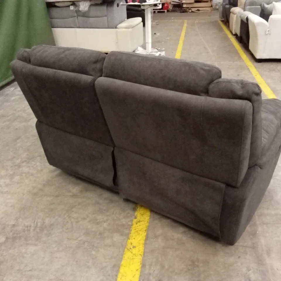 ALBION FABRIC 2 SEATER HIGH BACK MANUAL RECLINER SOFA - CHARCOAL RRP £579