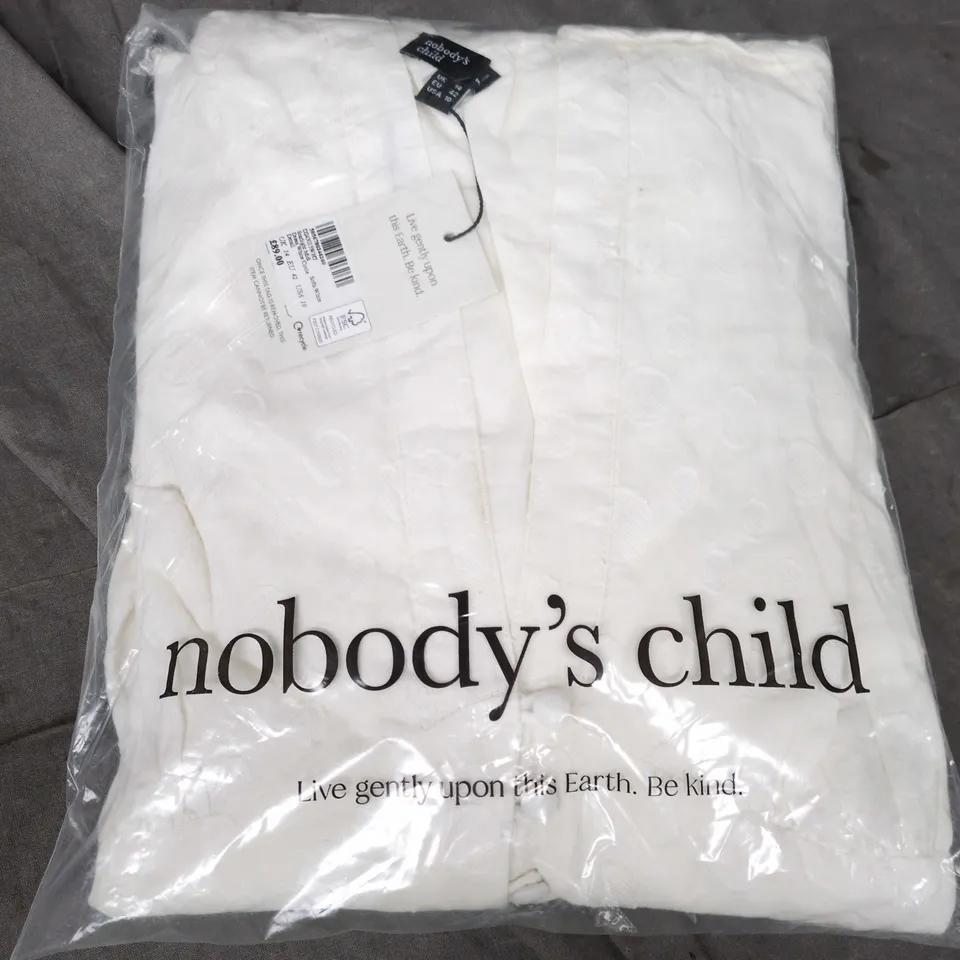 NOBODY'S CHILD STARLIGHT MIDI DRESS - WHITE CIRCLE DETAIL, UK 14 (EU 42, USA 10)
