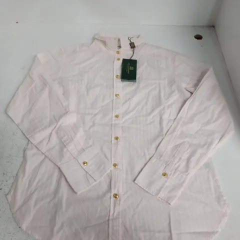 HOLLAND COOPER CLASSIC FIT SHIRT IN SOFT PINK STRIPE - SIZE 14