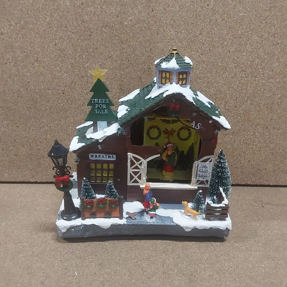 BOXED CHRISTMAS TREE FARM SCENE WITH LIGHTS AND MUSIC RRP £39.99