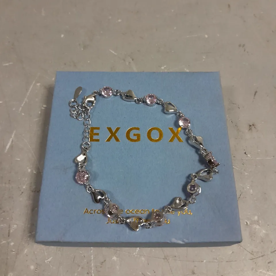 EXGOX HEART PINK STONE BRACELET 