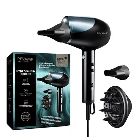 BOXED REVAMP PROGLOSS HYDRO SHIELD X SHINE HAIR DRYER  DR-6000X-GB
