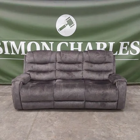 AXANIA 3 SEATER FABRIC UPHOLSTERED MANUAL RECLINER SOFA