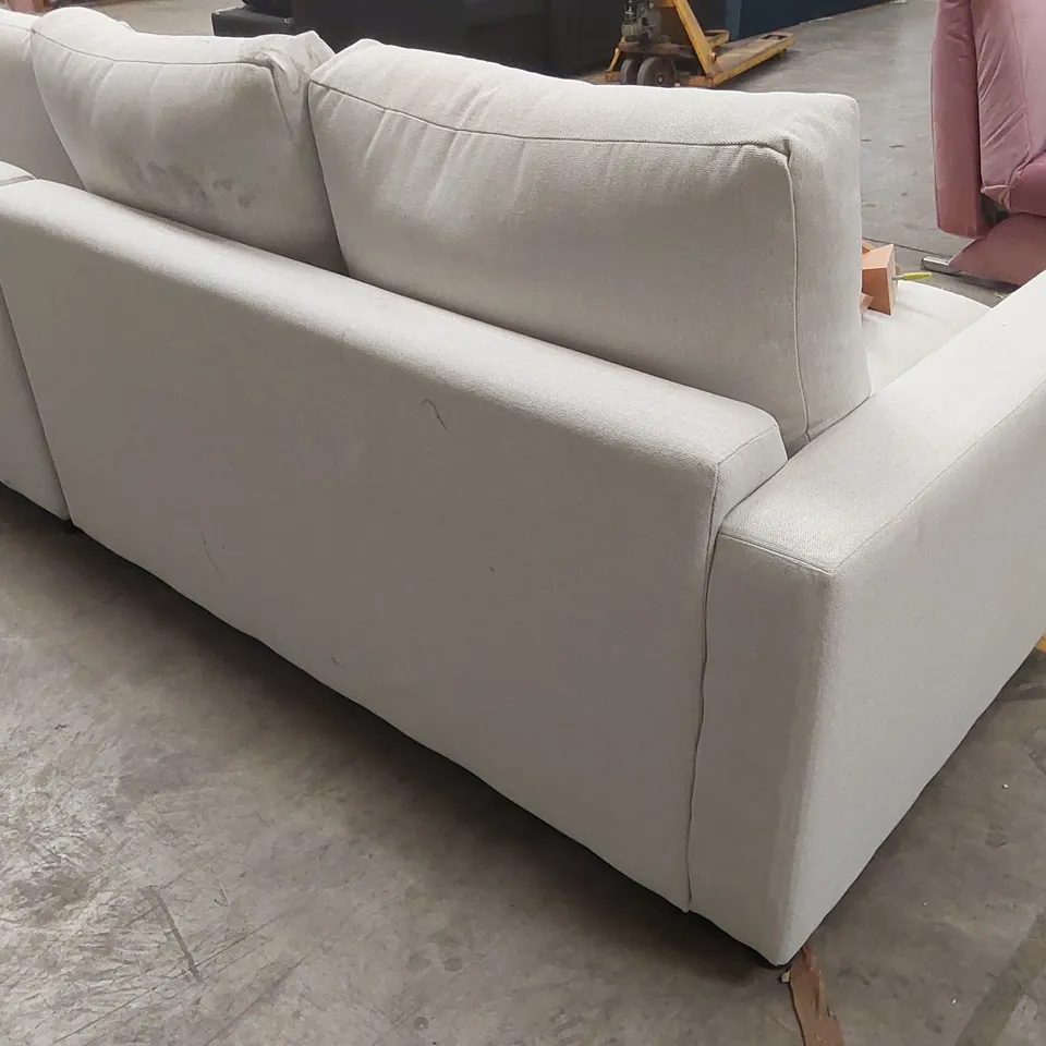 QUALITY DESIGNER LIGHT GREY FABRIC CHAISE CORNER SOFA 