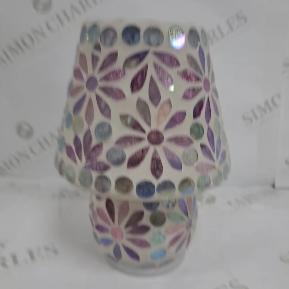 GARDEN REFLECTIONS MOSAIC FLOWER LED TABLE LAMP, PINK