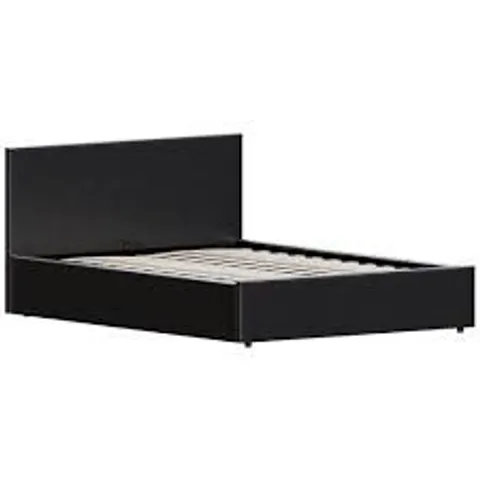 BOXED LISBON DOUBLE OTTOMAN FAUX LEATHER BED (3 BOXES)