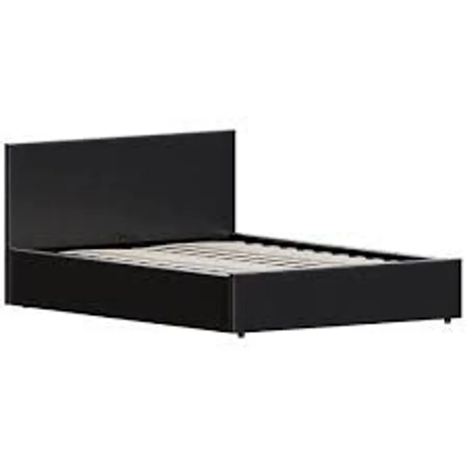 BOXED LISBON DOUBLE OTTOMAN FAUX LEATHER BED (3 BOXES)
