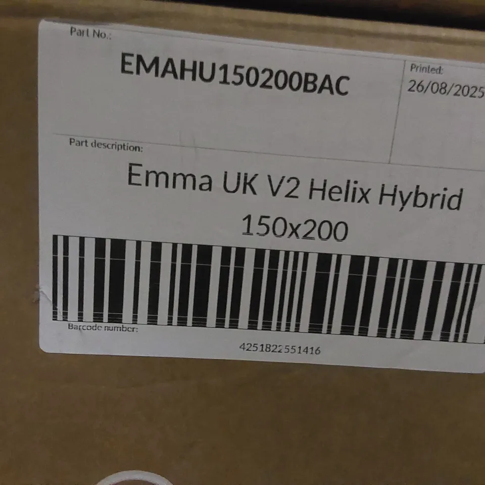 BRAND NEW BOXED EMMA UK V2 HELIX HYBRID 150 x 200 KING SIZE MATTRESS