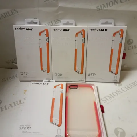 BOX OF APPROX 80 TECH21 PROTECTIVE PHONE CASES IPHONE 6 PLUS - CLEAR/PINK