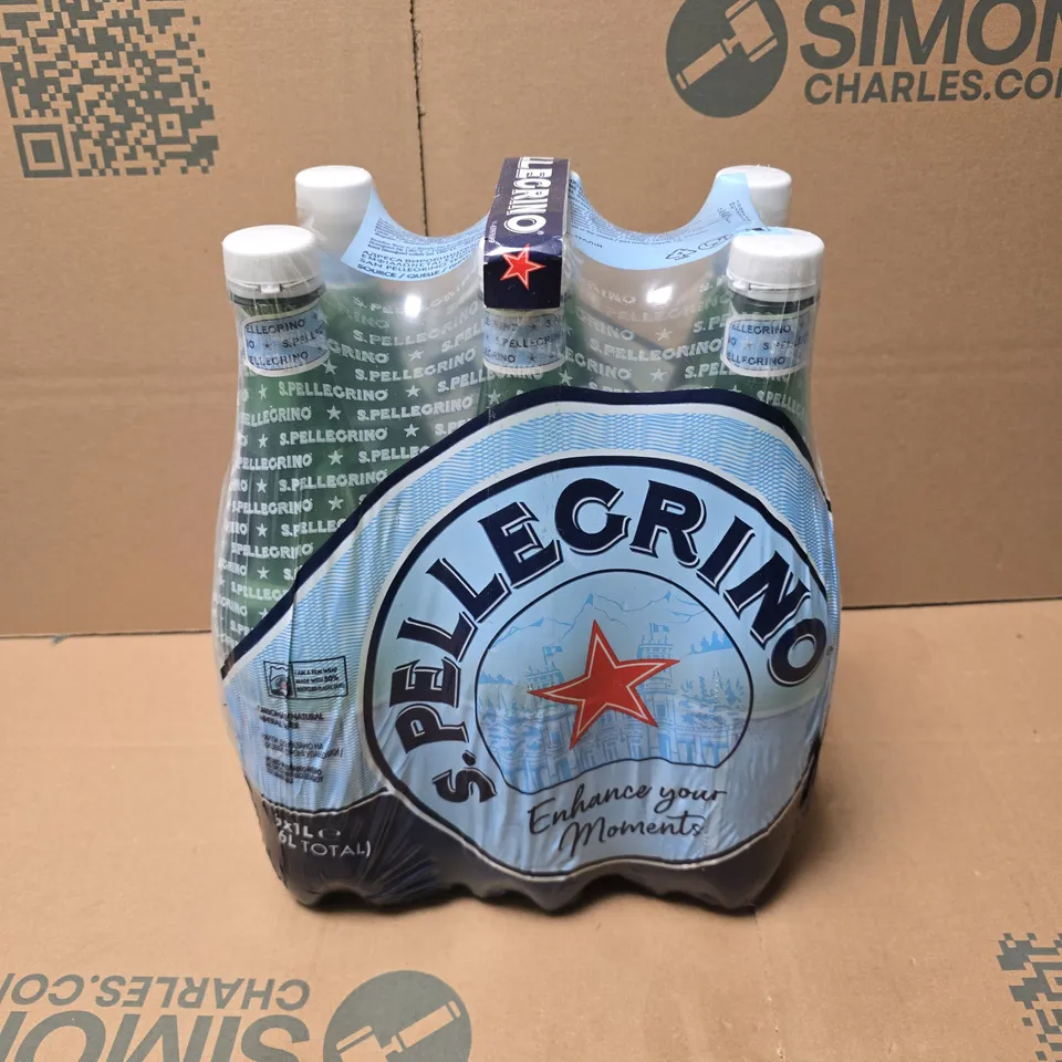 SAN PELLEGRINO SPARKLING NATURAL MINERAL WATER – 6 X 1L 