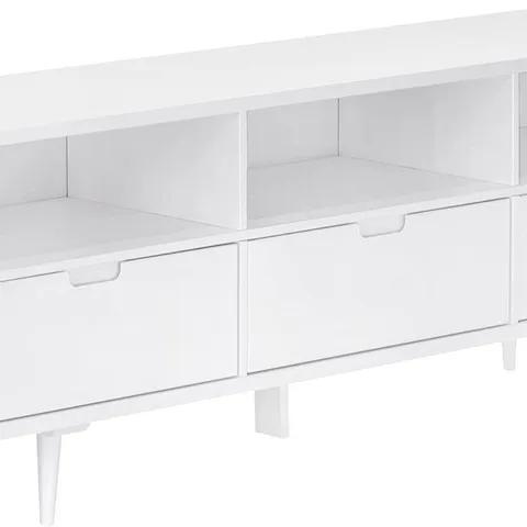 BRAND NEW BOXED WALKER EDISON IVY 70" - DRAWER SOLID WOOD TV STAND - WHITE (1 BOX)