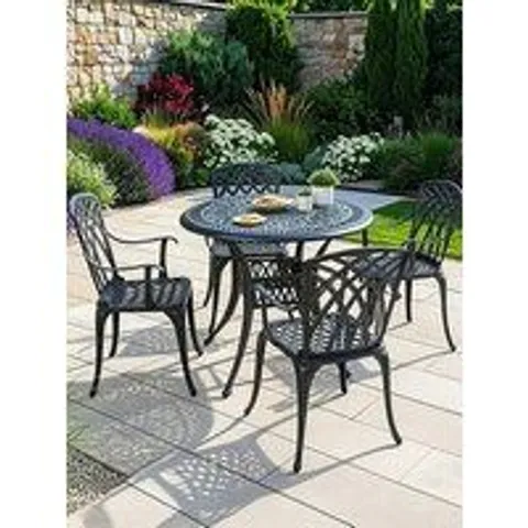 BOXED  CAST ALUMINIUM 4 SEATER PATIO SET 