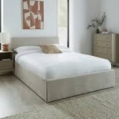 BOXED PORTO END LIFT UP STORAGE OTTOMAN SMALL DOUBLE BED - NATURAL (2 BOXES)