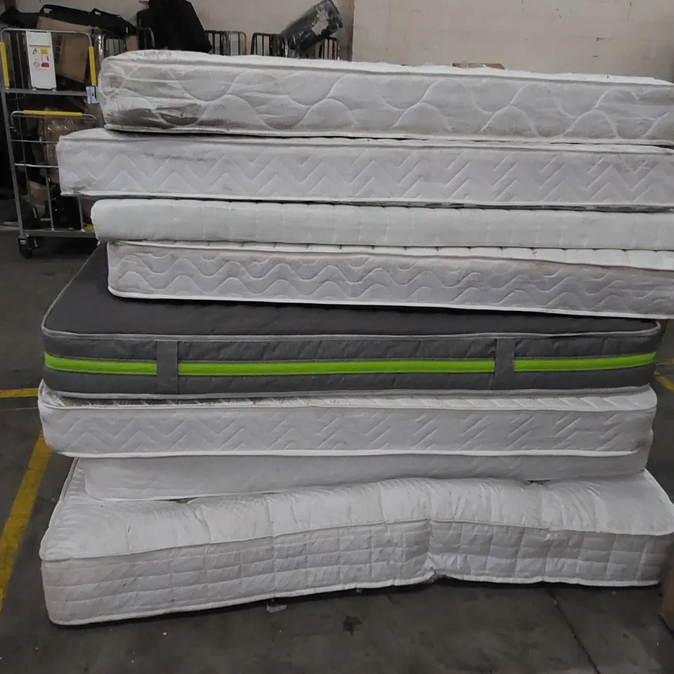 STACK TO CONTAIN APPROX 8 X ASSORTED MATTRESSES. SIZES, BRANDS AND CONDITIONS VARY