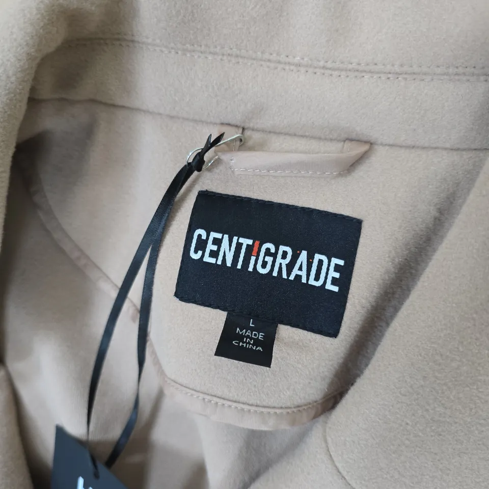 CENTIGRADE BEIGE DOUBLE-BREASTED COAT, SIZE L