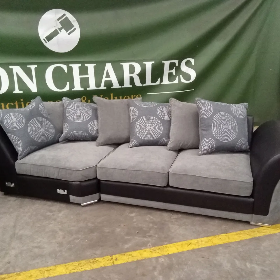 DANUBE FABRIC/FAUX LEATHER CORNER GROUP SCATTER BACK SOFA - INCORRECT SET RRP £1049