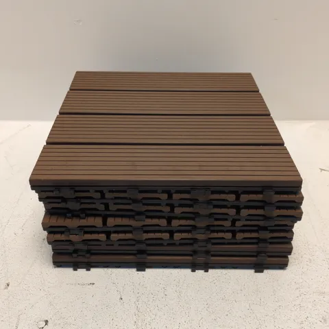 7 BROWN INTERLOCKING WOOD-PLASTIC COMPOSITE OUTDOOR DECKING TILES