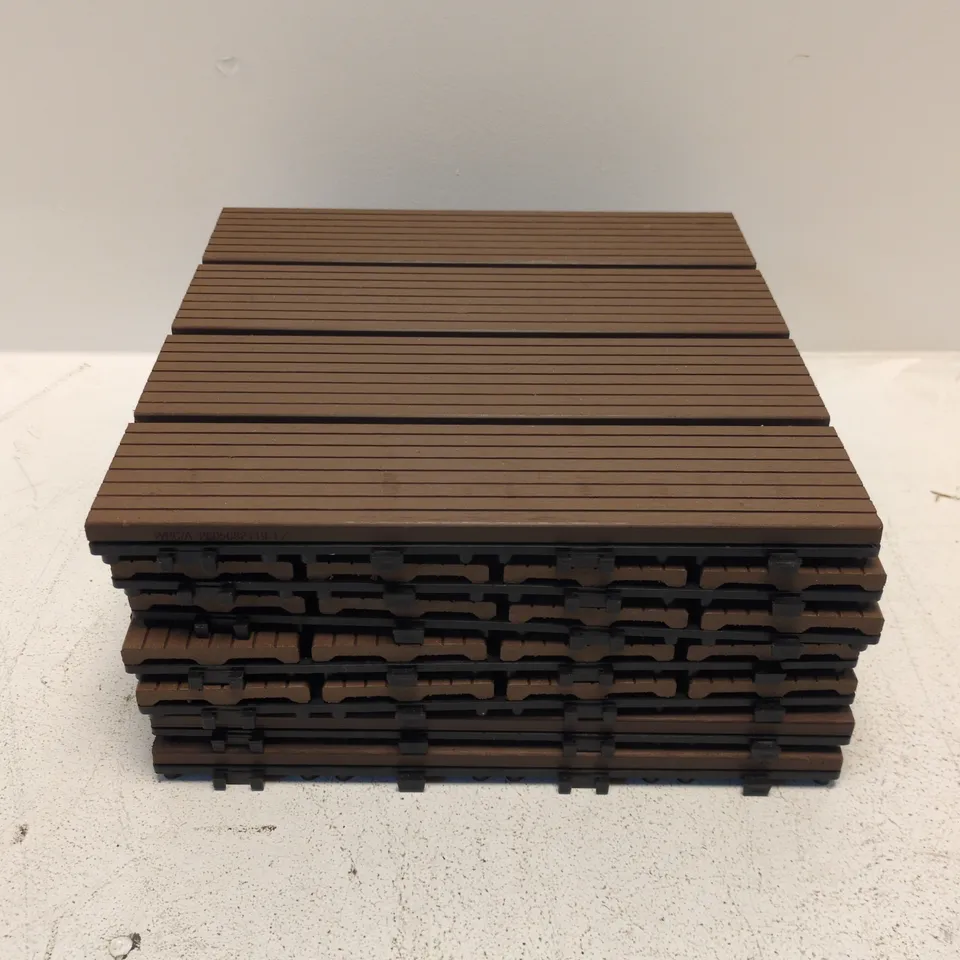 7 BROWN INTERLOCKING WOOD-PLASTIC COMPOSITE OUTDOOR DECKING TILES