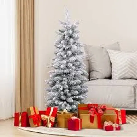 BOXED ARTIFICIAL PRE-LIT CHRISTMAS TREE SNOW FLOCKED XMAS TREE-1.2M