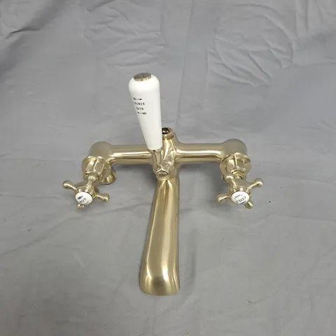 BRASS BATH/SHOWER MIXER TAP WITH CROSS HANDLES