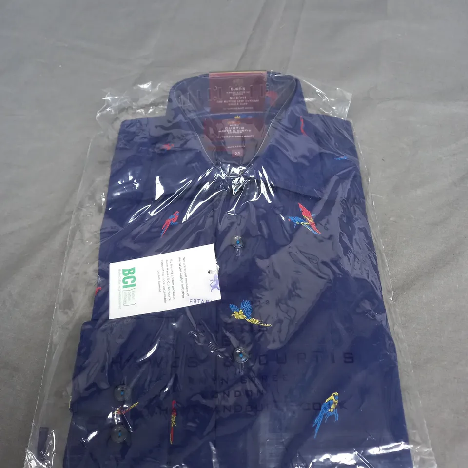 SEALED HAWES & CURTIS 100 YEARS OF SHIRT MAKING PICCADILLY BLUE SHIRT - XS