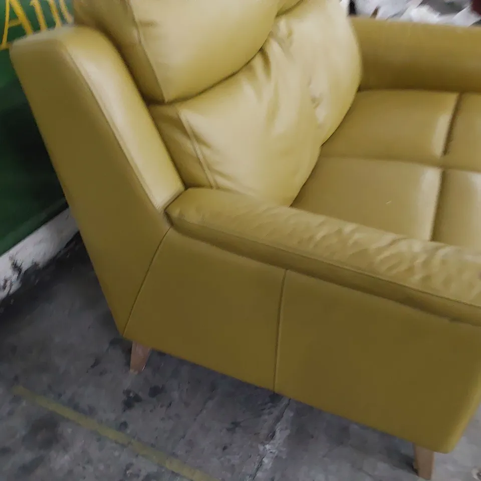DESIGNER TWO SEATER SOFA SAND LEATHER