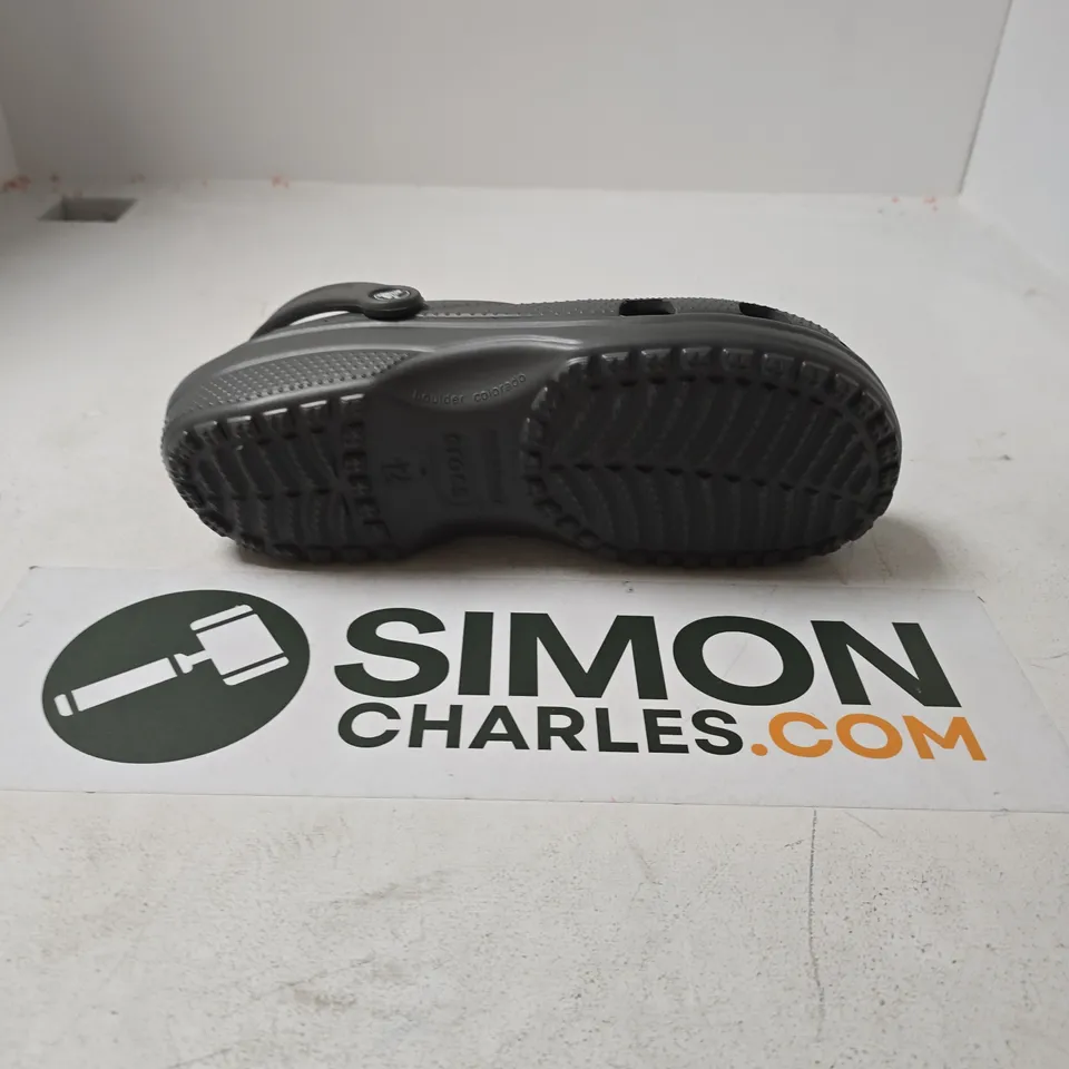 UNBOXED PAIR OF CROCS CLASSICS IN GREY - M 12