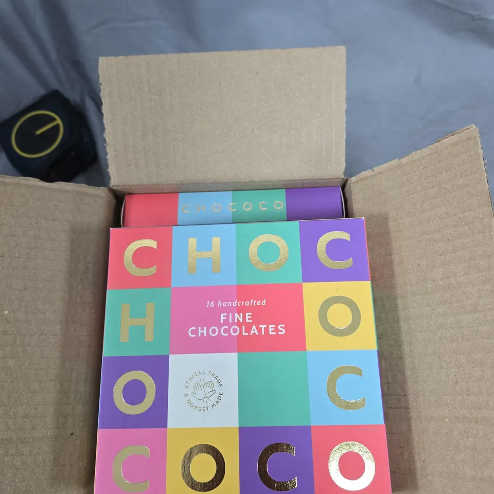CHOCOCO CHOCOLATES – 6 X 16 HANDCRAFTED CHOCOLATES IN COLOURFUL GIFT BOXES