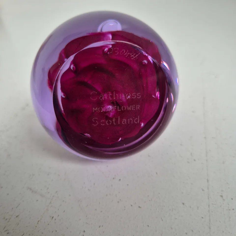 ARTGLASS MOONFLOWER SCOTLAND GLASS PAPERWEIGHT
