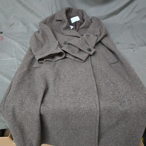 STRADIVARIUS BROWN WOOL COAT – WOMEN’S, UK SIZE S