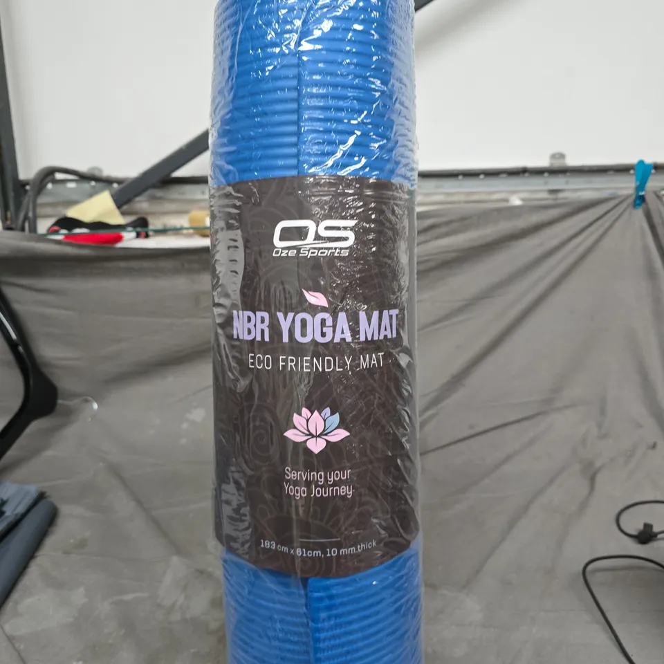 OZE SPORTS NBR YOGA MAT – ECO FRIENDLY, BLUE, 183 CM X 61 CM X 10 MM