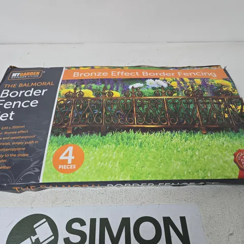 BRONZE EFFECT BORDER FENCE SET – GARDEN BORDER, 4 PIECES (630 X 355MM)