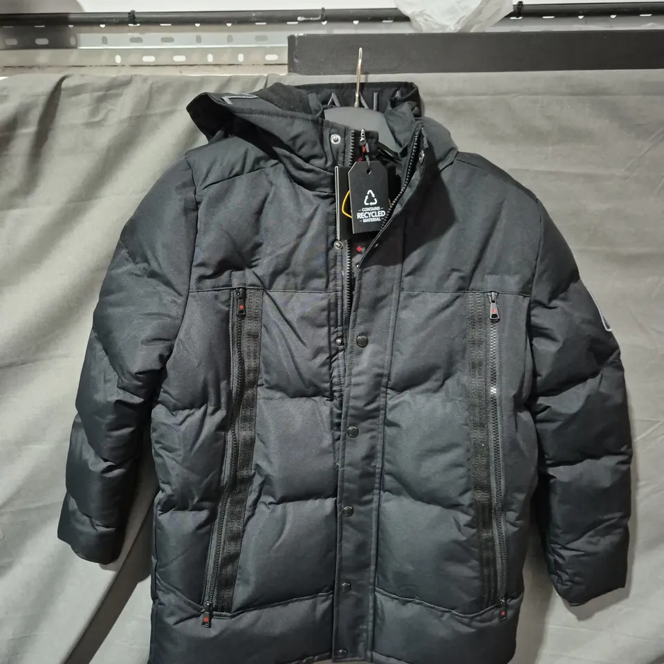 ZAVETTI KIDS BLACK PADDED HOODED JACKET – AGED 14-15 YEARS